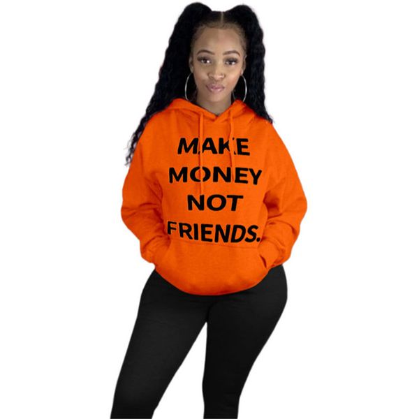 

make money not friends letter 2020 women coat sweatshirts pullover hoodie sweater jacket winter warm outwear clothes d102103, White