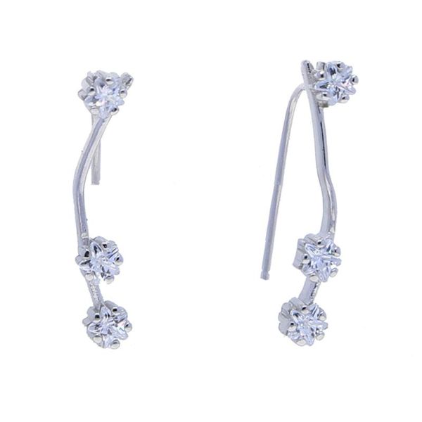 

stud gold silver color cz star earring vintage geometric small earrings for women girls birthday drop gifts, Golden;silver