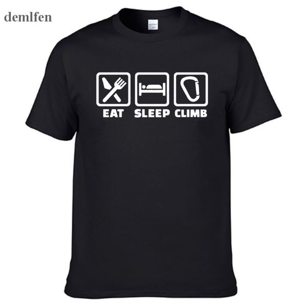 

summer eat sleep climb print funny men's casual male tee new fashion brand clothing sport hooded sweatshirt hoodie men t shirt