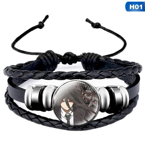 

danganronpa trigger счастливые плетеный браслет игры рисунок собранный тканые кожаный ремешок время gem браслеты sqcesf bdefashion, Golden;silver