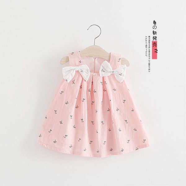 

детская одежда корейский платье детей платье детей летом bow цветок печати подвязка юбка принцессы юбка, Red;yellow