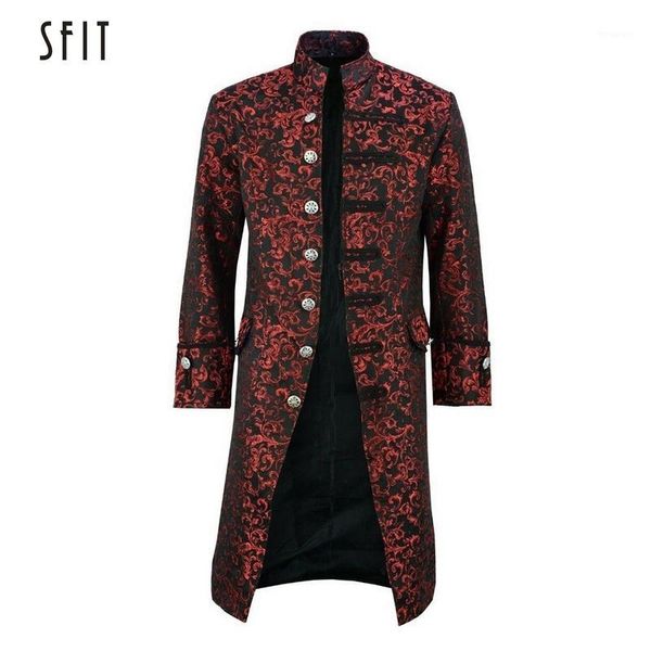 

sfit new mens retro tailcoat goth long steampunk formal gothic victorian frock retro medieval costumes tailcoat steampunk jacket1, Black;brown