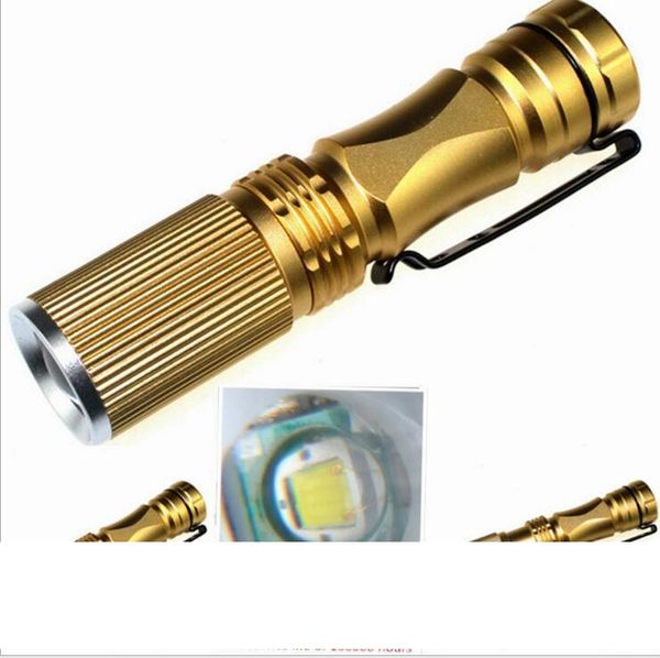 

portable outdoor mini cree xpe q5 led flashlight waterproof aluminium alloy tactical zoomable troch lamp 3 model flashing lights