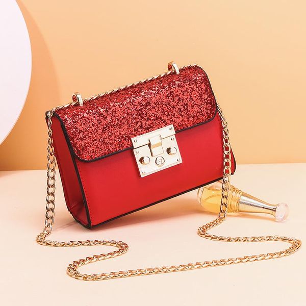 

female mini shoulder bag 2020 new trend luxury sequins chains beach cute casual fashion elegant evening messenger crossbody
