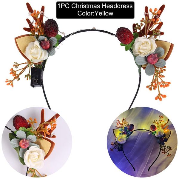 

gothic antlers олень рога цветок мигающий свечением головы 2020 с рождественскими украшениями орнаменты cristmas подарки новый год 2021 wmtf