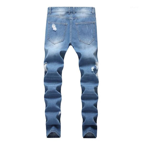 

jeans homme 2020 new fashion skinny casual design streetwear ripped skinny jeans men1, Blue