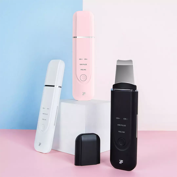 

inface ms7100 ultrasonic facial skin scrubber face cleaning peeling rechargeable care device beauty instrument