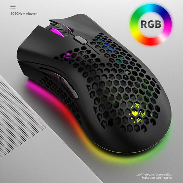 

mice 7 buttons rgb backlight gaming mouse 2.4ghz wireless 2400 dpi adjust honeycomb lapdeskprofessional computer