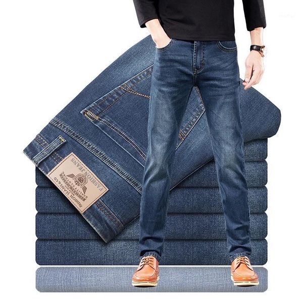 

men's brand business jeans classic spring autumn male skinny straight stretch brand denim pants summer overalls slim fit trouser1, Blue