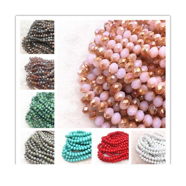 

30pcs/lot 8x6mm rondelle austria faceted crystal glass beads loose spacer round beads diy jewelry making for brace jllkqm
