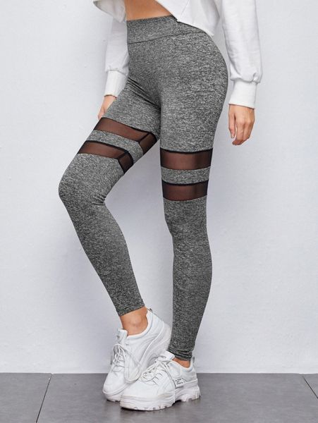 

mesh insert leggings r7uk#, Black