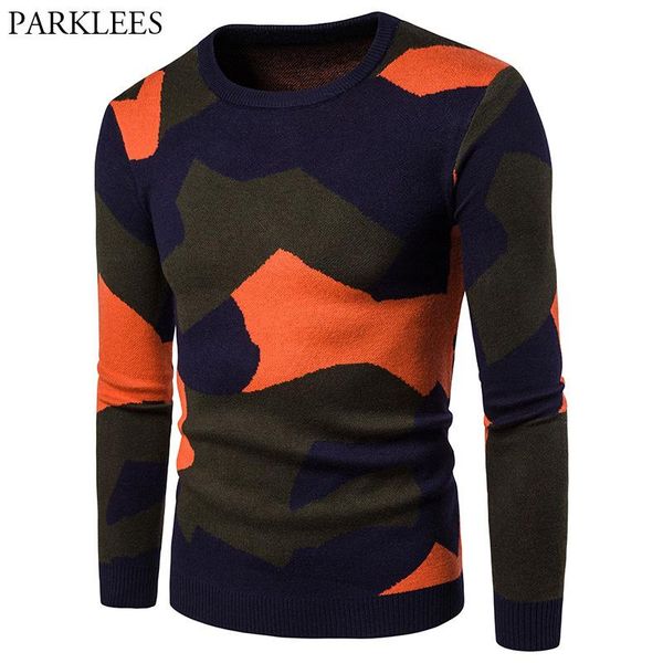 

men's sweaters camouflage sweater men 2021 brand casual mens knitted autumn winter long sleeve slim fit crochet pullover, White;black