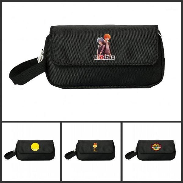 

ansatsu kyoushitsu pencill case women cosmetic cases makeup bag child student double zipper pencill bag handbag purse1
