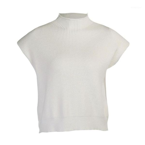 

autumn and winter new arrivals solid color turtleneck sweater vest1, White;black