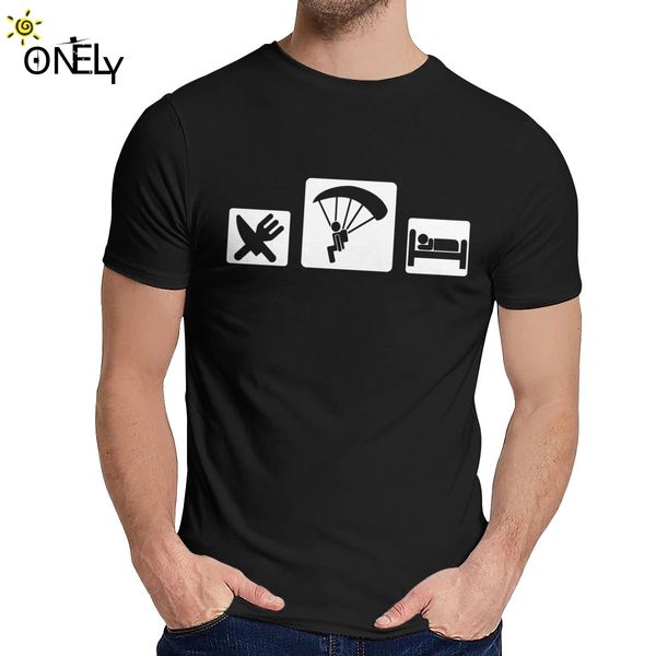 

sport eat sleep skydive t-shirt round neck new pure cotton big size tee shirt