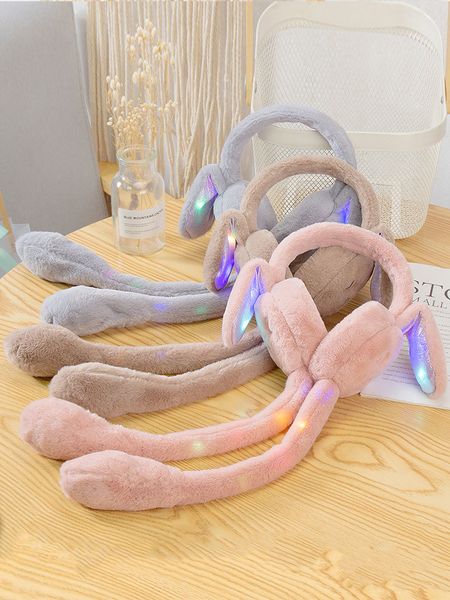 

разминка для девочек в милых плюша осень зима чистых красных студентах антифриз ухо огни мигают наушники