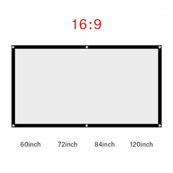 

60-120 inch 16:9 portable foldable projector screen non-crease white projector curtain projection screen for meeting movie1