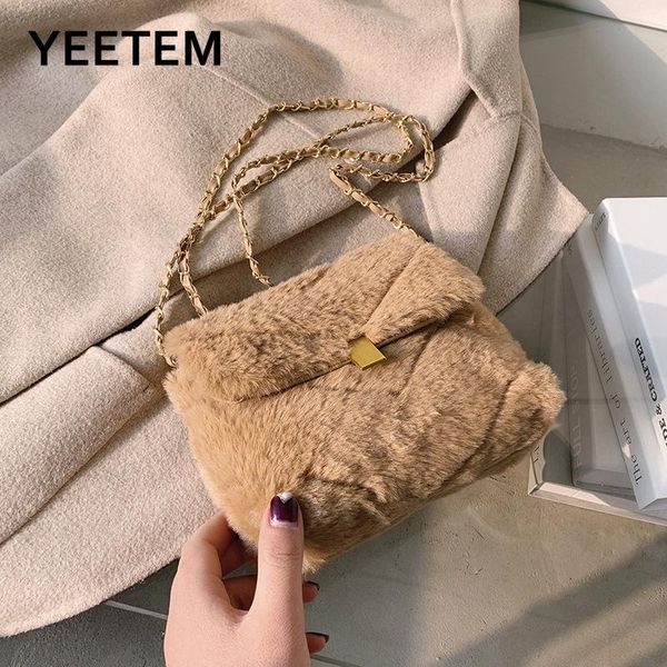 

autumn winter multifunctional small bag women's bag hairy messenger shoulder plush soft fur chain