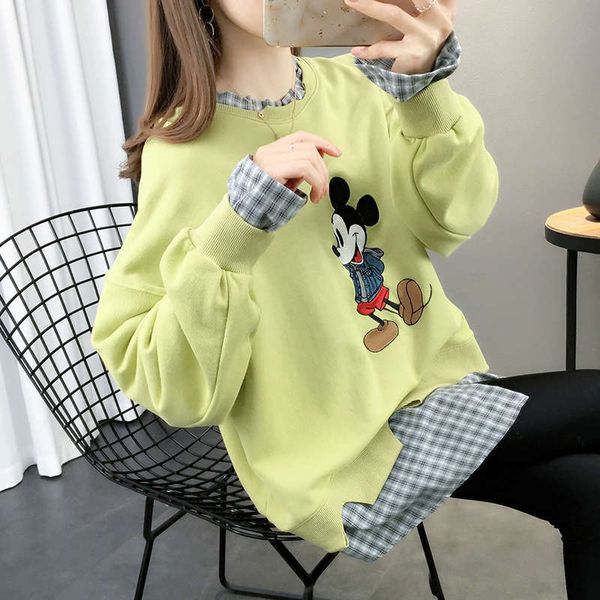 

fake two pieces of sweater women's gentle style autumn fashion, Black