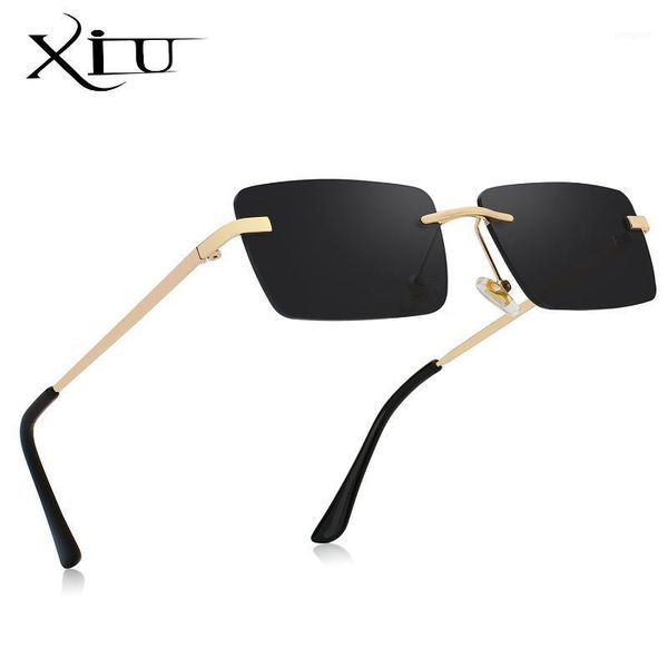 

sunglasses xiu selling vintage small square women rectangle framless retro fashion sea color lens sun glasses1, White;black