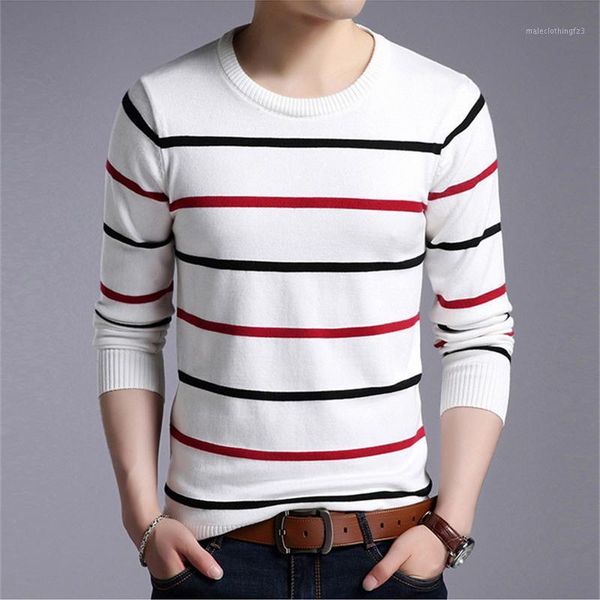 

men's sweaters 2021 autumn casual men's sweater o-neck striped slim fit knittwear mens pullovers pullover men pull homme -3xl1, White;black