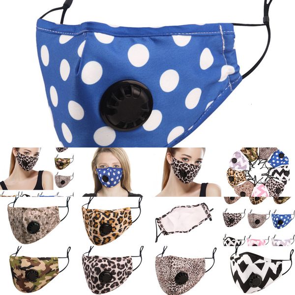

pm2.5 breathing valve cotton dustproof masks leopard camouflage fashion reusable face mouth cover 6 ni1oz