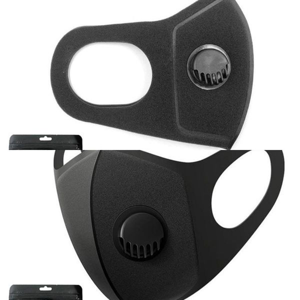 

half dustproof pm2.5 pollution sponge face mask with valve washable halloween party reusable masks black respiratoutletr9fv