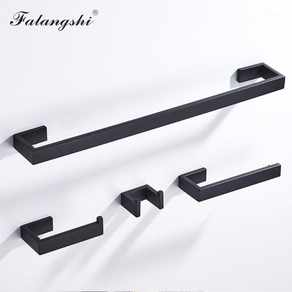 

bathroom hardware set mablack 304 stainless steel double hooks toilet paper holder towel bar wall mounted wb88561