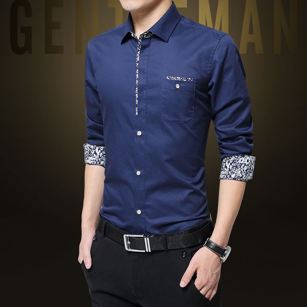 

men's clothing 2020 new four seasons men 100% cotton slim fit business casual long sleeve social shirt 5xl, White;black