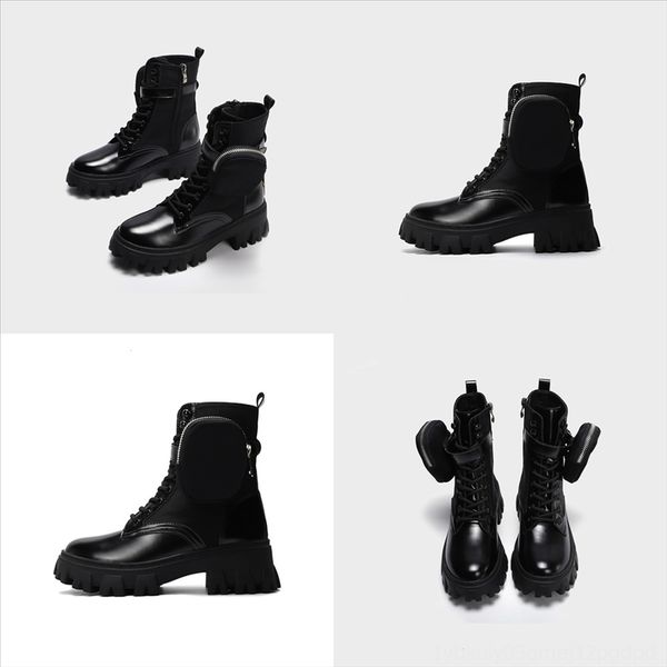 

ayrtv new woman glitter breathable adults boots walletankle pvc duck non-slip motorcycle waterproof slip casual leather, Black