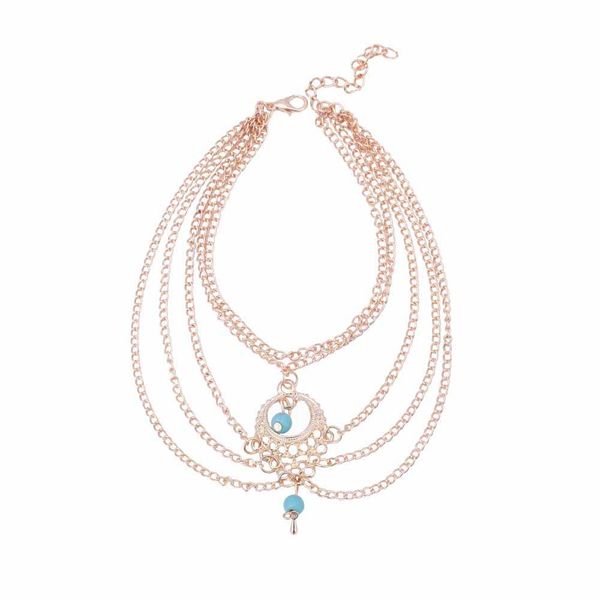 

vienkim 2018 fashion boho этнические синие каменные бусины bohlets chic tassel phot chain anklet body ювелирные изделия для женщин h jllajk, Red;blue