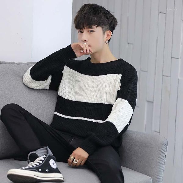 

winter sweaters men and women 2020 casual streetwear lovers long sleeve knitted jumpers korean loose pullovers autumn y1, White;black