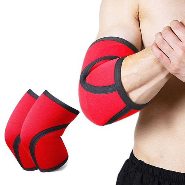 

7mm neoprene weightlifting elbow support brace thicken for crossfit powerlifting fitness compression protector sleeve kg-1347, Black;gray
