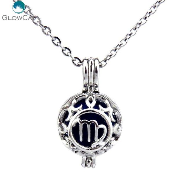 

k436 медь гороскоп жемчужные бусы клетка ожерелье - дева символ аромат эфирное масло диффузор locket sqcyzr dh_seller2010, Black