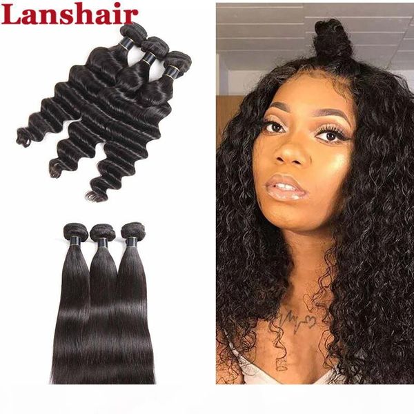 

brazilian virgin hair loose deep straight 3 bundles 8a unprocessed brazilian hair weave malaysian human hair bundles 100g pcs, Black
