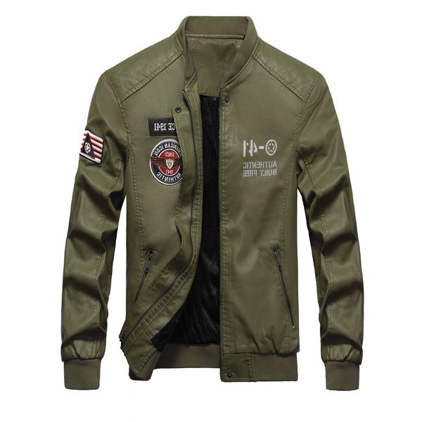 

2020 new design aboutapparels men street wear bomber jacket leather