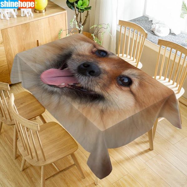 

animal dog tablecloth pomeranian table cloth dustproof washable cloth rectangular table cover for home decor