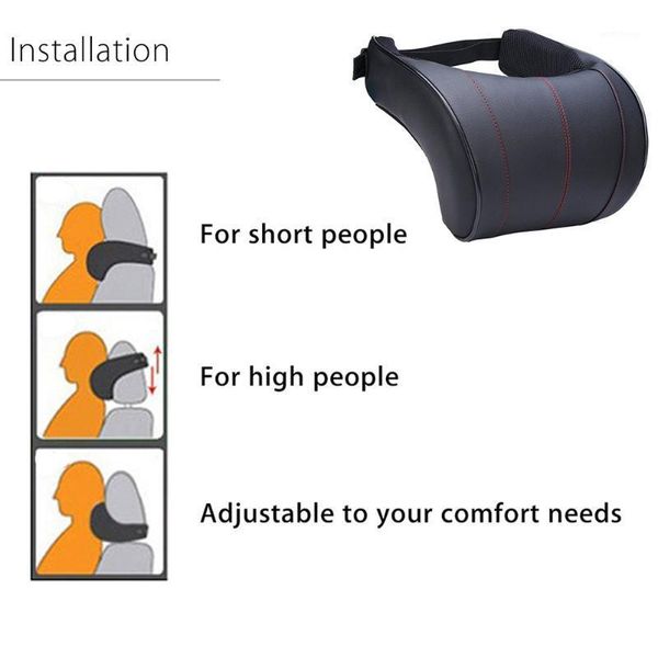 

fatigue reduce neck pillow easy install memory foam pu soft lightweight car accessories rest sleep cushion driving elastic1