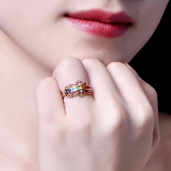 

ring series swarovski colorful crown rainbow