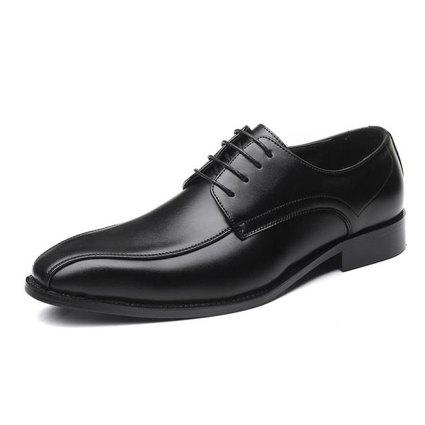 

dress shoes pointed toe men large sizes 48 leather male office england style schuhe herren business formal flats, Black