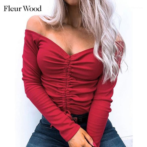 

fleur wood long sleeve blouses crop milkmaid v-neck blouse spring autumn plus size solid womens and blouses ropa1, White