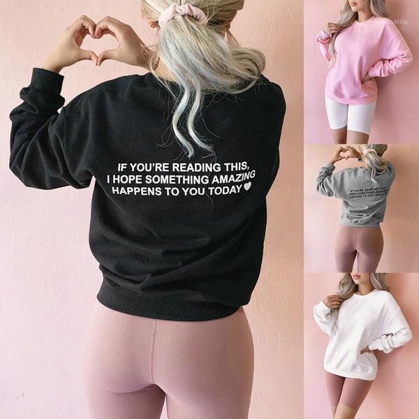 

women's printedÂ sweatshirt long sleeve pullover #srn1, Black