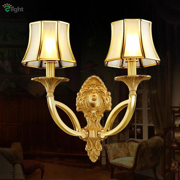 

europe retro lustre copper led wall lights fixtures novelty glass bedroom led wall lamp luminarias corridor light lamparas