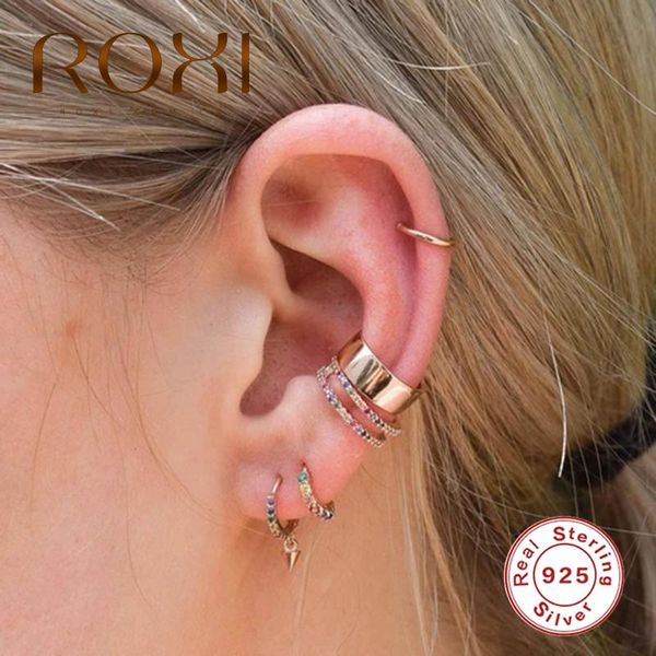

hoop & huggie roxi colorful crystal arrow coral water drops spiral earrings for women grils gift round 925 sterling silver jewelry earing, Golden;silver