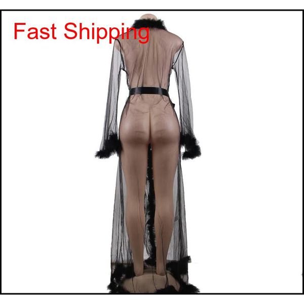 

womens robe bath plush feather long sleeve nightdress bath gown plu jllixt home003