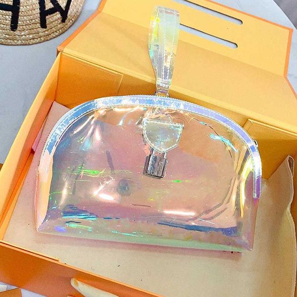 

women clutch bag transparent bag lady fashion handbag rainbow wallet jelly bag pvc handbags fast shipping