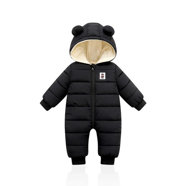 

lzh 2020 autumn winter infant baby clothing new baby boys thick down cotton jumpsuit girls long-sleeved hooded romper 3-12 month 1024, Blue