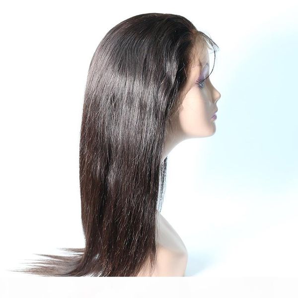 

natural soft black straight long virgin human hair full lace wigs for black women