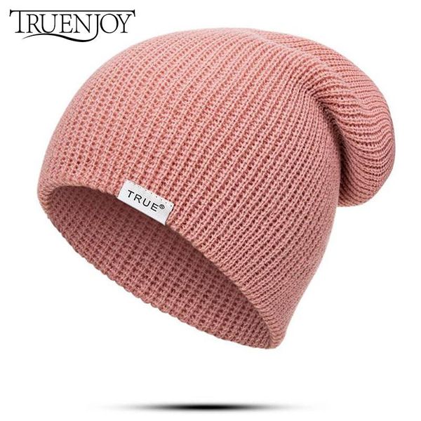 

truenjoy casual knitted beanie hat women men autumn winter hat for kids skullies cap child hip hop beanies letter new, Blue;gray