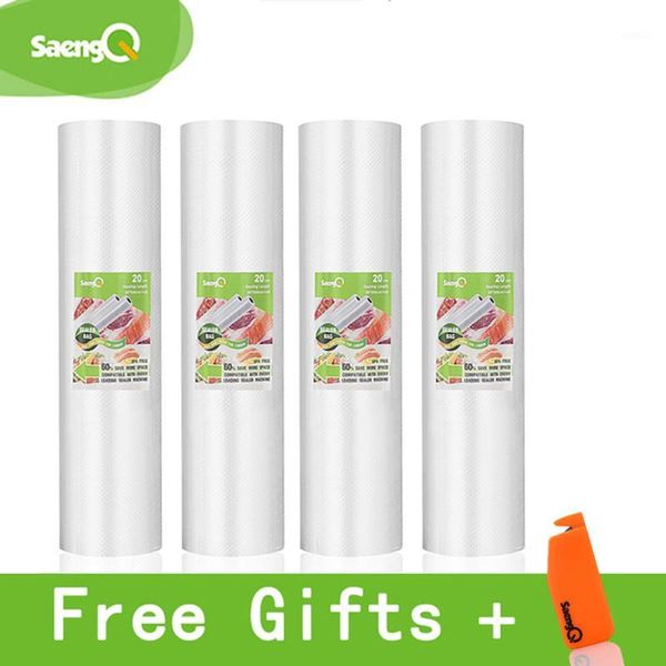 

vacuum food sealing machine saengq 5 rolls/lot life kitchen bag storage bags for sealer fresh long keeping 12+15+20+25+30cm*500cm1
